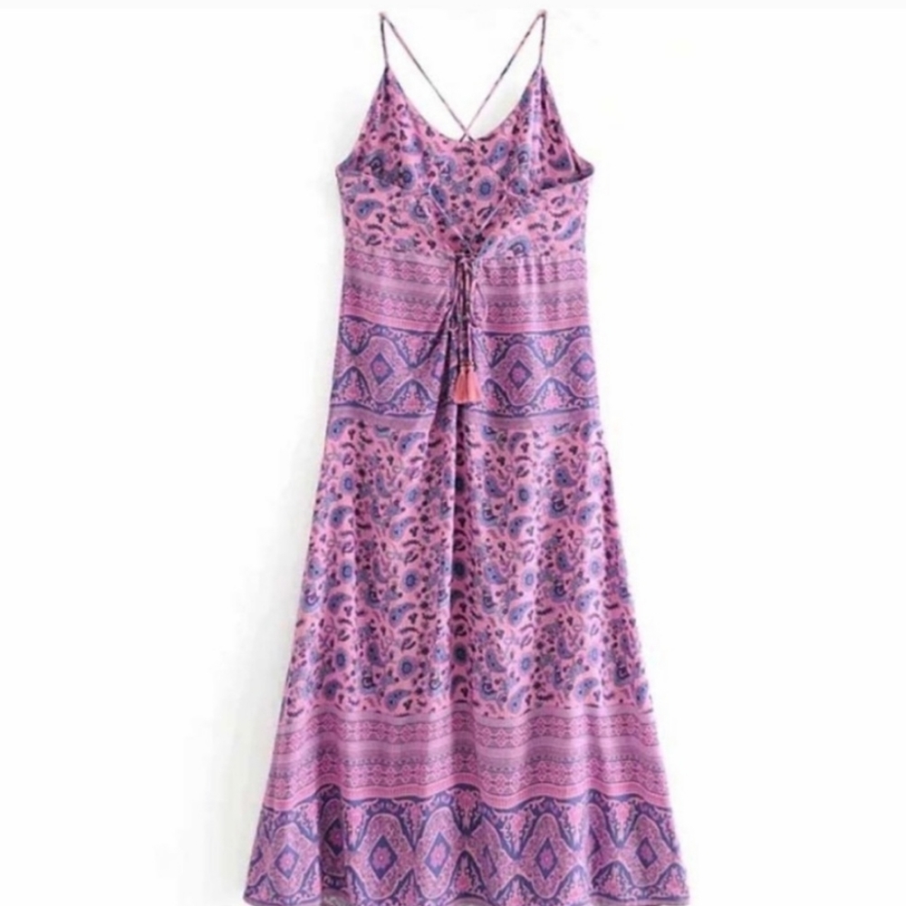 Spell and the Gyspy Collective Pailsey Floral Boho Maxi Dress (Mulberry) - Picture 10 of 16